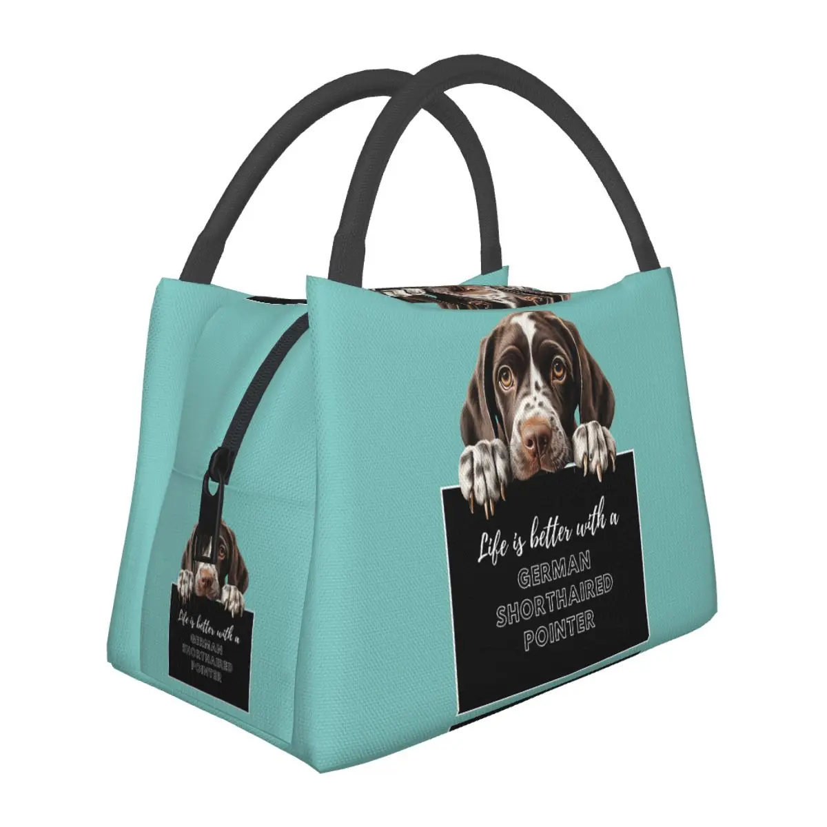 Life Is Better With A German Shorthaired Pointer Dog Lightweight Handheld Insulated Lunch Bag Aluminum Foil Liner for Adults