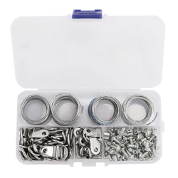 124Pcs Picture Hanging Wire Kit,Photo Frame Hanging Kit,Picture Hanging Kit With Nails For Wall Mounting