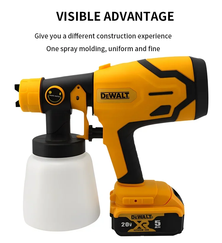 Dewalt Airbrush Bürstenlose Elektrische Spritzpistole Leichter Farbsprüher für gleichmäßigen Sprühnebel bei Heimwerker- und DIY-Projekten – Detail 8