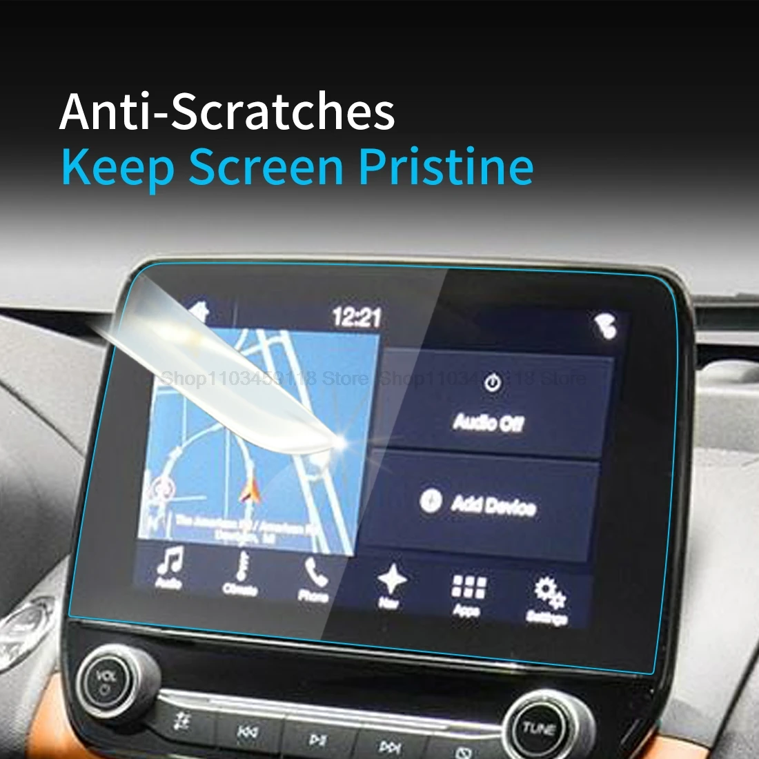 Tempered Glass Screen Protector For  Ford EcoSport SYNC 3 Infotainment System 2018 2019 2020 8-Inch gps Navigation anti-scratch