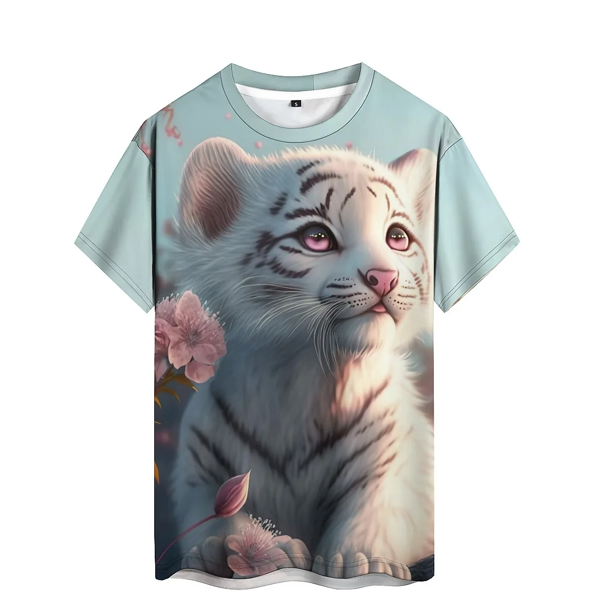 

Женские футболки с короткими рукавами с радужным принтом и 3D-принтом «Тигр», мягкая и удобная ткань и легкая дышащая ткань с принтом