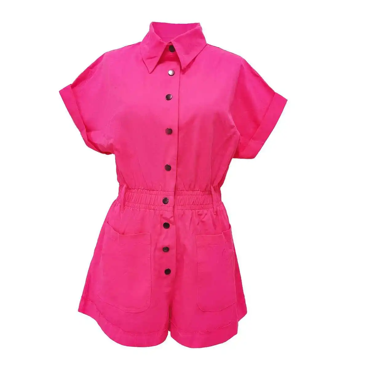 Feminino 2025 Cor ort SVE Casual Solto Conjo Macacão Design Original Cintura Baixa Diamante Embelezado Algodão Thiened Sprin...