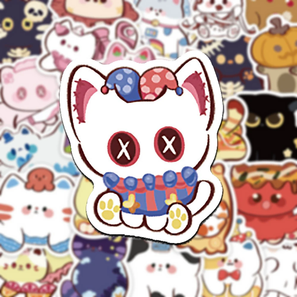 

10/30/50pcs Kawaii Bean Eyes Cat Creative Stickers Cute Cartoon Decals Decoration DIY Notebook Luggage Laptop Funny Sticker Toys