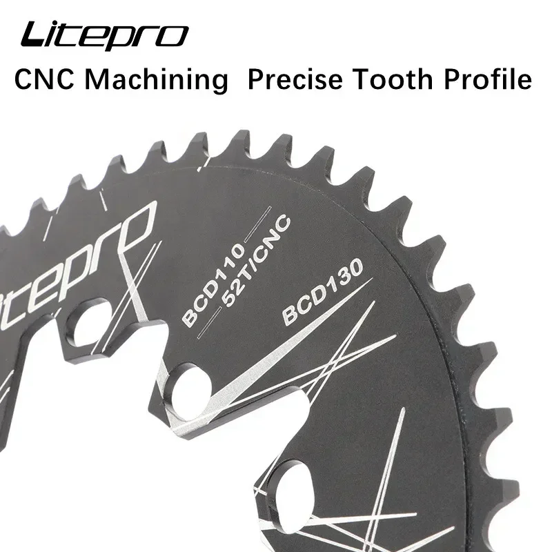 Litepro 130BCD Chainring 110bcd Oval MTB Chainring 52/54/56/58/60T Chain Ring for Brompton Folding Bike Crankset Bicycle Parts