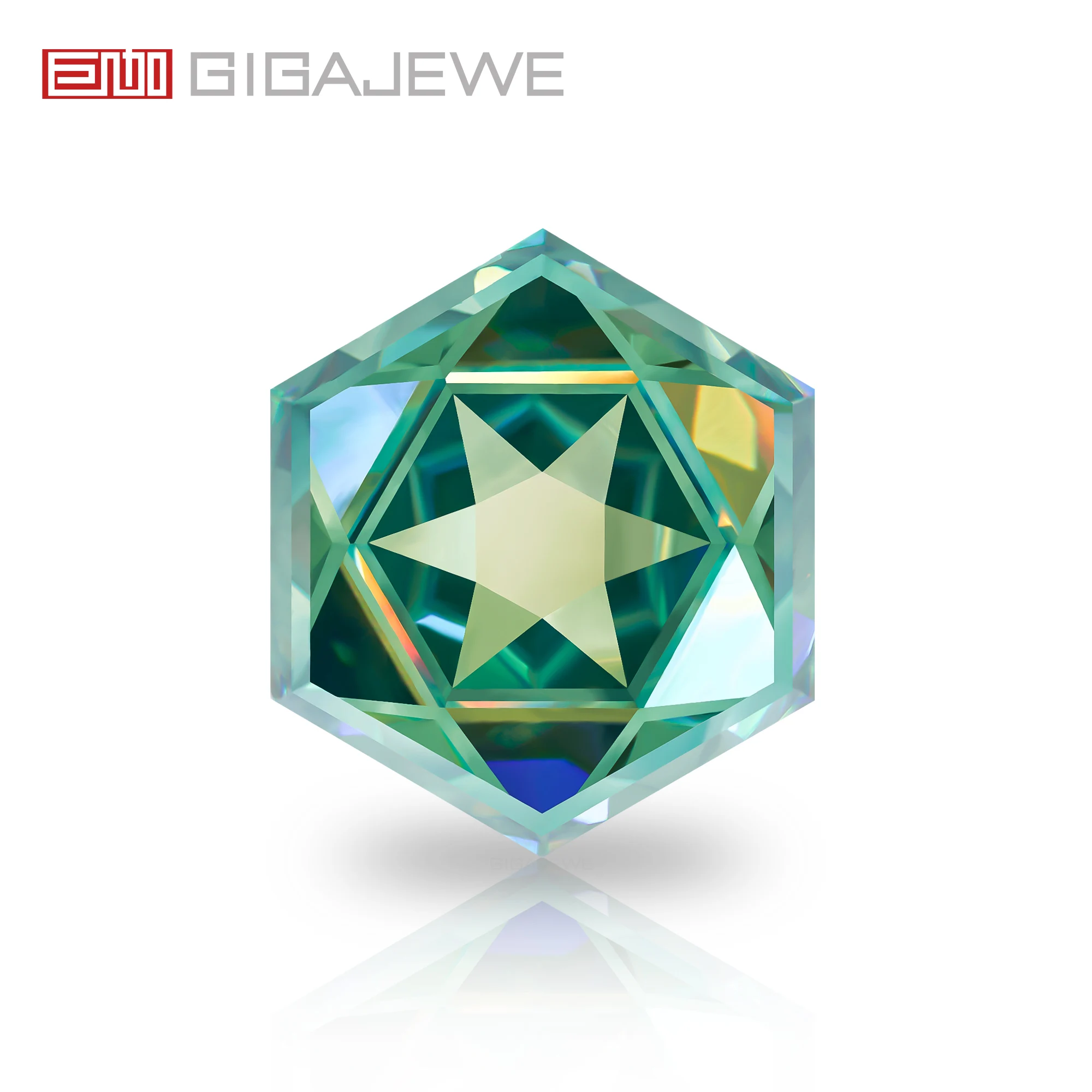 

GIGAJEWE Moissanite Best Manual Hexagram Cut Cyan Color VVS1 Premium Gems Loose Diamond Test Passed Gemstone For Jewelry Making