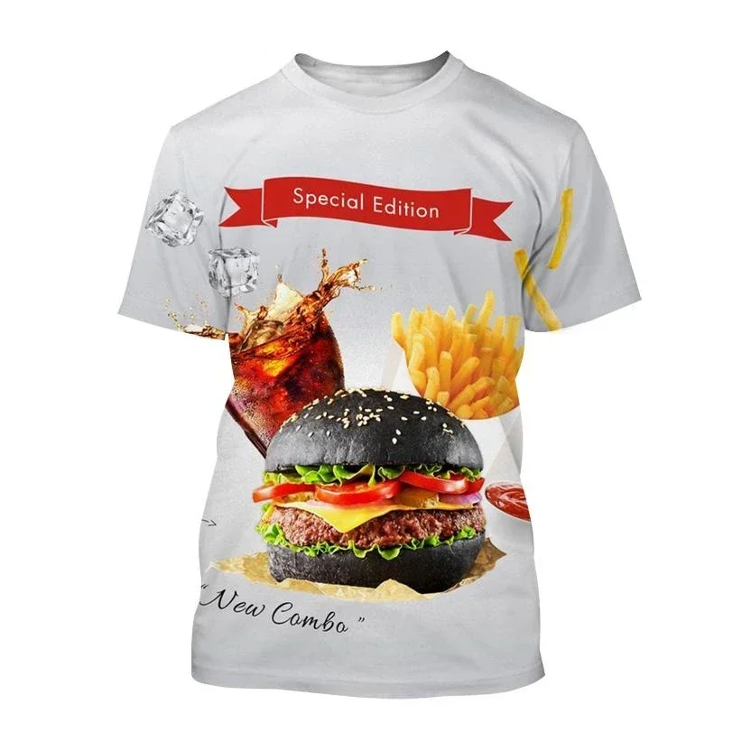 الصيف موضة جديدة كنتاكي المقلية الدجاج قميص ثلاثية الأبعاد الطباعة الرجال والنساء تي شيرت موضة عادية كنتاكي المقلية الدجاج Gra #6