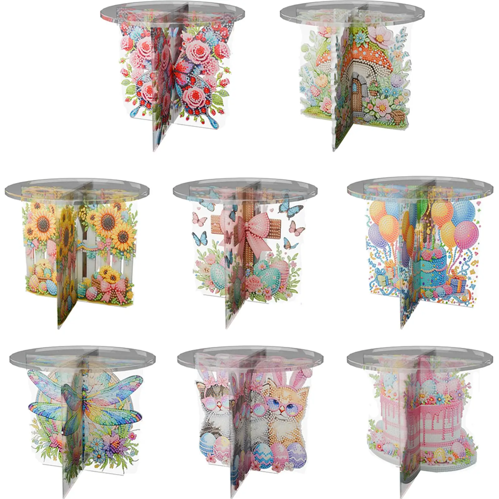 

Diamond Painting Plant Stand Acrylic Butterfly Diamond Art Potted Plant Holder Rhinestones Plant Display Shelf for DIY Art Craft