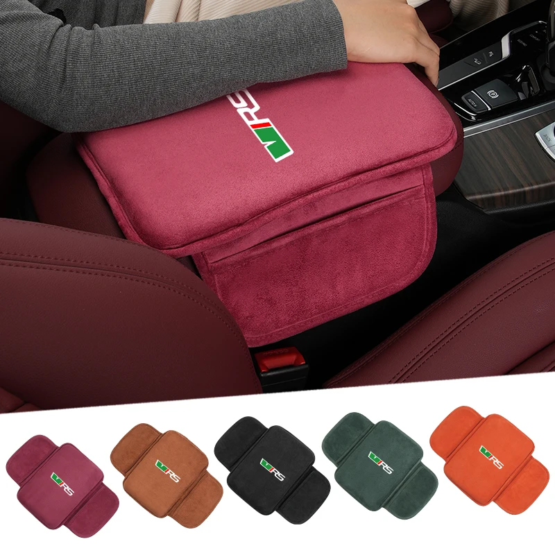 Car Armrest Box Cushion Elbow Storage Mat Console Protector Cover For Skoda VRS Octavia Kamiq Kodiaq Karoq RS Superb Fabia Rapid