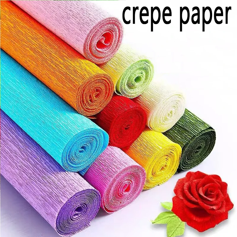 

50cmx250cm Crepe Paper Bulk Tissue craft paperGift Wrapping Home Party Decor DIY Kindergarten Handmade Flower Origami ZSZ011
