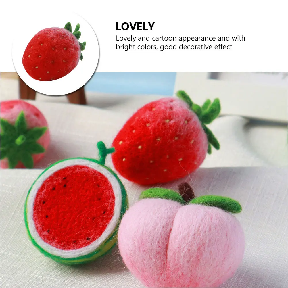 

1 set 1 Set Diy Wool Felt Fruit Hanging Decor Cartoon Pendant Lightweight Needle Felting Crafts Material For Kids Gift