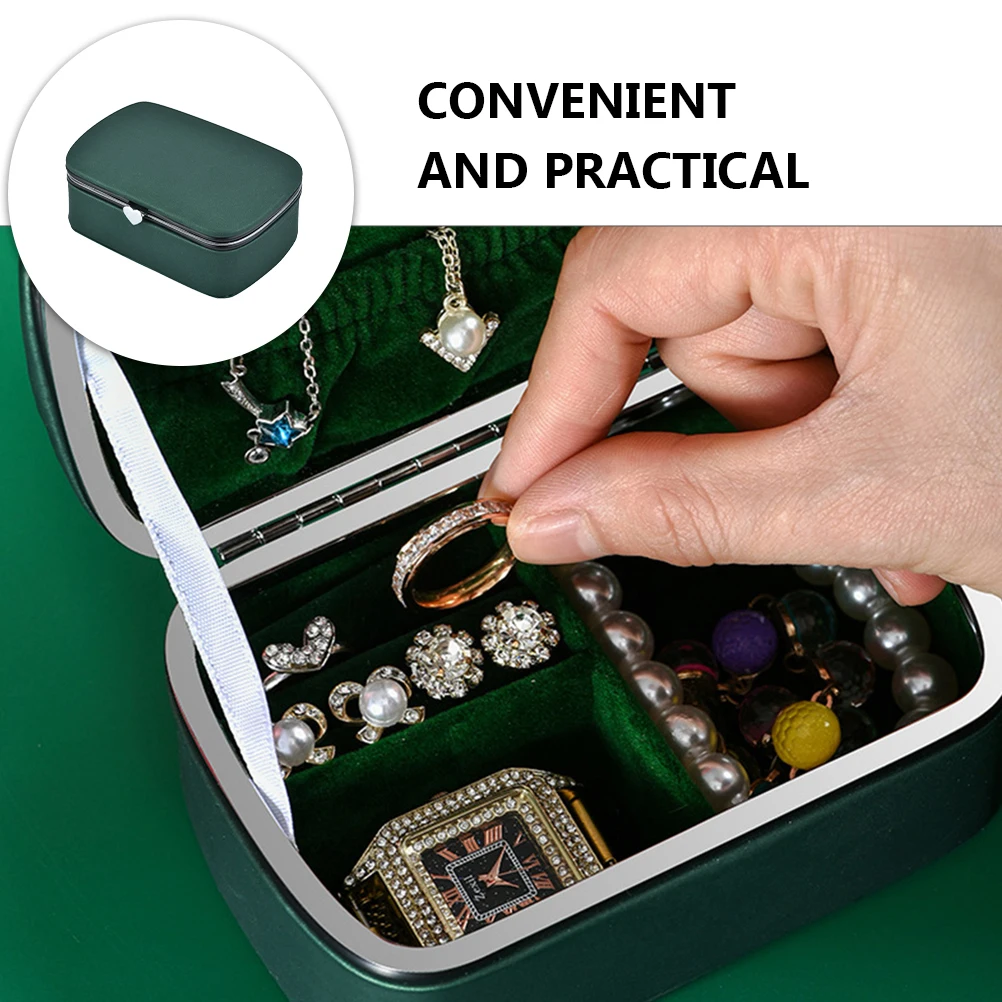 

Jewelry Storage Box Premium PU Material Durable Long Lifespan Small Space Saver Drawer Cabinet ganizer Portable Container