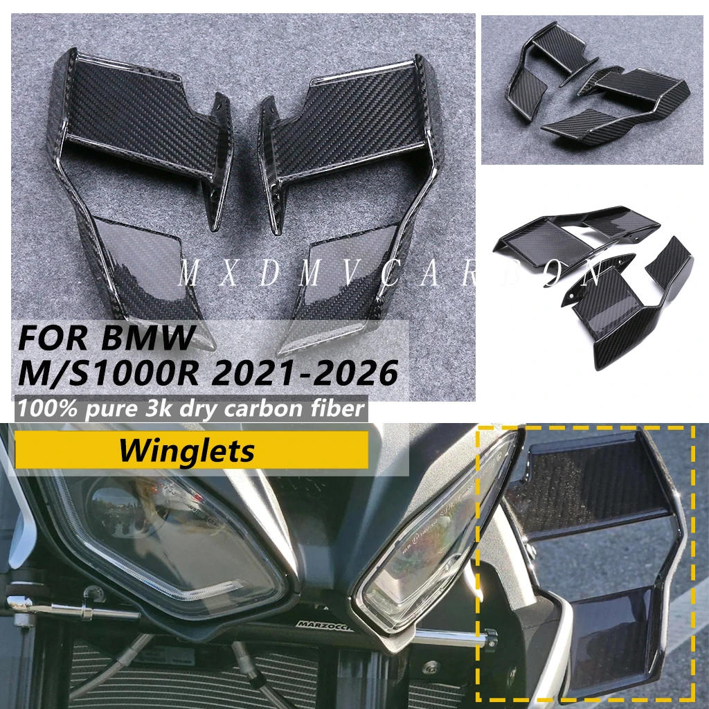 

For BMW M1000R S1000R S1000-R M1000 R S1000 R 2026 2025 2024-2021 Motorcycle Parts 100% 3K Carbon Fiber Winglets Fairing Kits