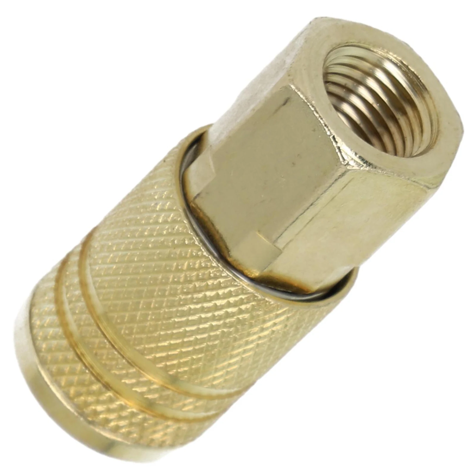 Quick Connector Pneumatic Fitting 1/4NPT Air Tools Copper Plated Coupling Connector Coupler For Air Compressor Gold