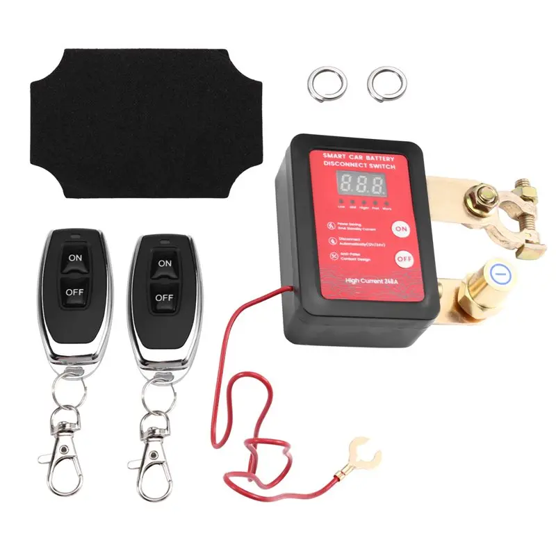 

Выключатель аккумуляторной батареи 12В/24В 240А с цифровым дисплеем и дистанционным управлением для автомобиля и лодки, функция автоматического отключения питания