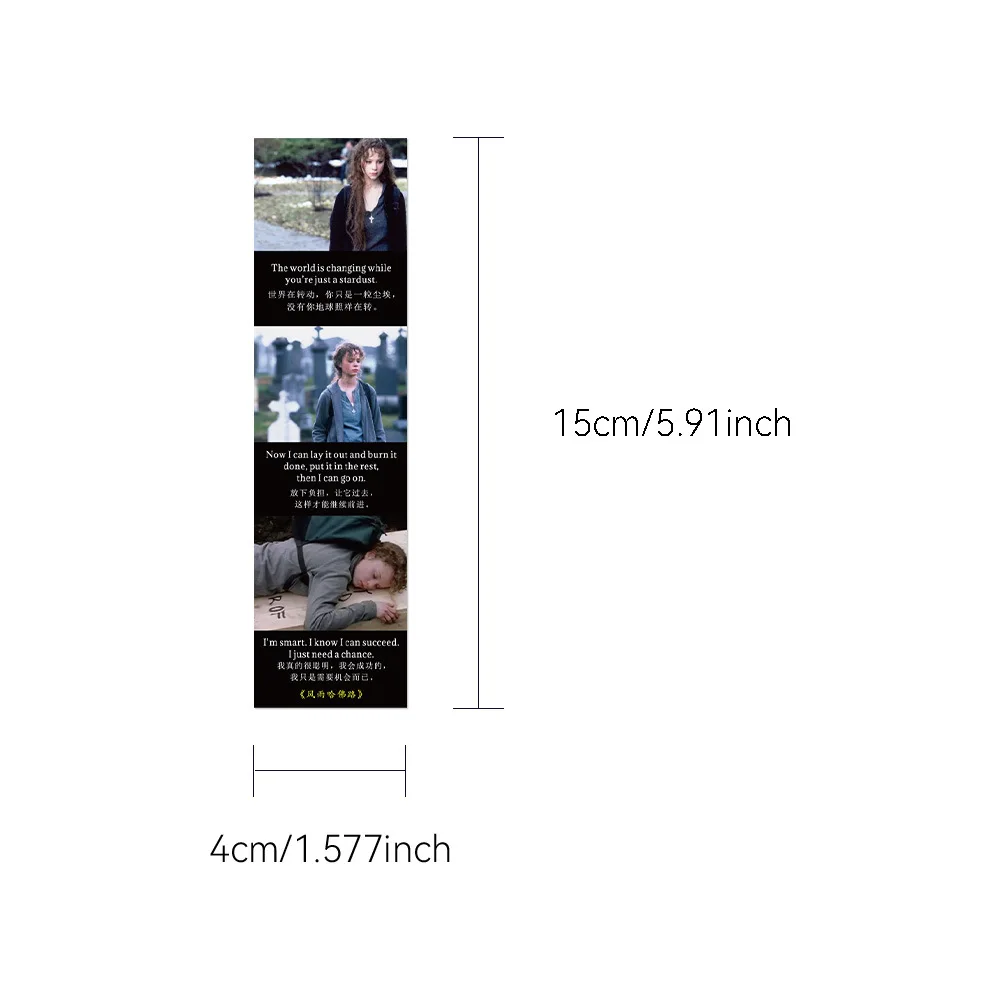 30Pcs Motivational Movie Bookmark Cartoon Decoration Reading Book Page Annotation Book Students Use Paper Cards Back To School