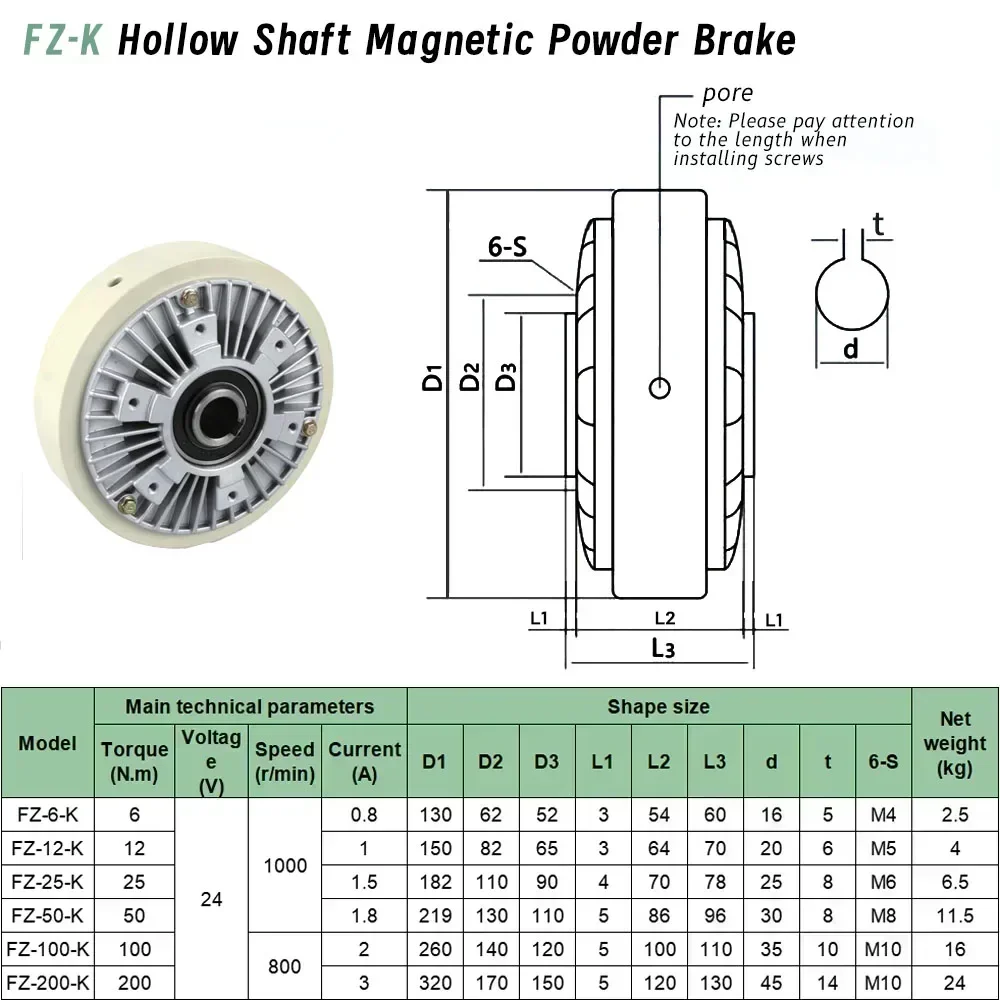 Kit regolatore di tensione del freno a particelle magnetiche DC24V con freno a polvere magnetica da 0,6 kg-40 kg Sganvolgimento per tessuti/macchina confezionatrice