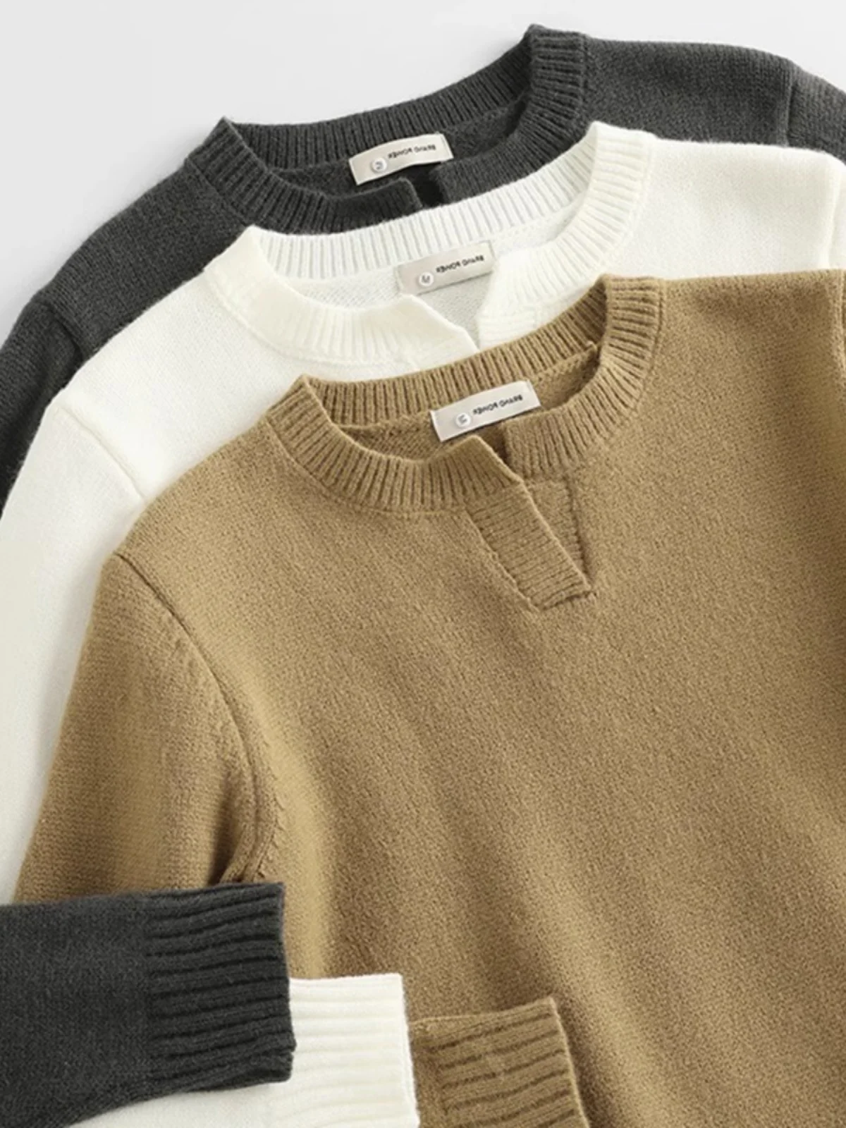 

Мужской вязаный джемпер с V-образным вырезом на осень-зиму, однотонный, повседневный, базовый слой для ношения под свитер или куртку