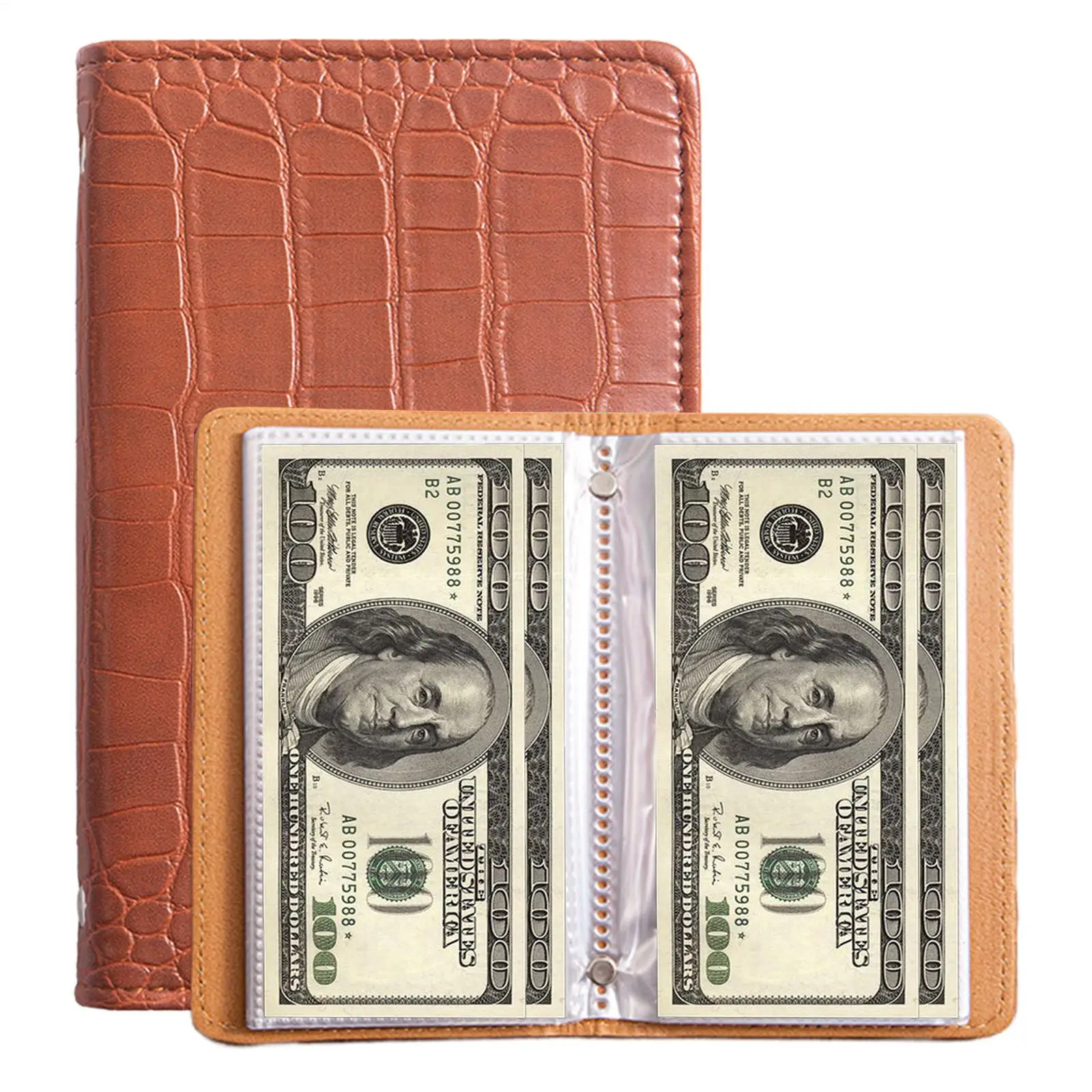 Crocodile Patterned Financial Savings Notebook 7x4.3Inch Budget Planner With Password Lock A6 Money Binder For Cash Saving