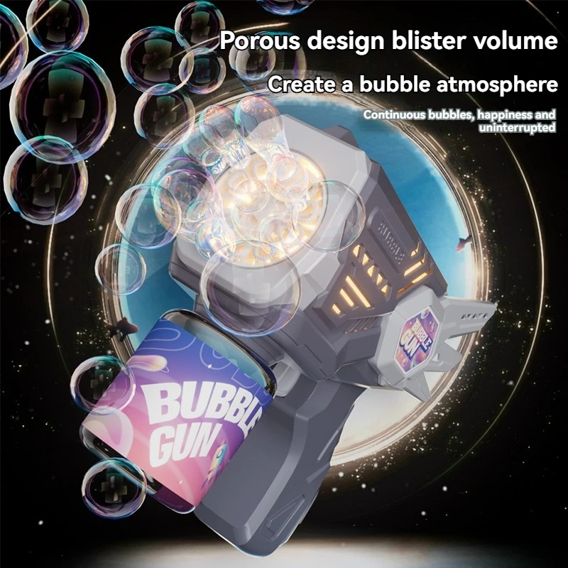 Nova pistola de bolhas elétrica crianças brinquedo bolhas máquina soprador de sabão automático pai-filho jogos ao ar livre crianças festa presente