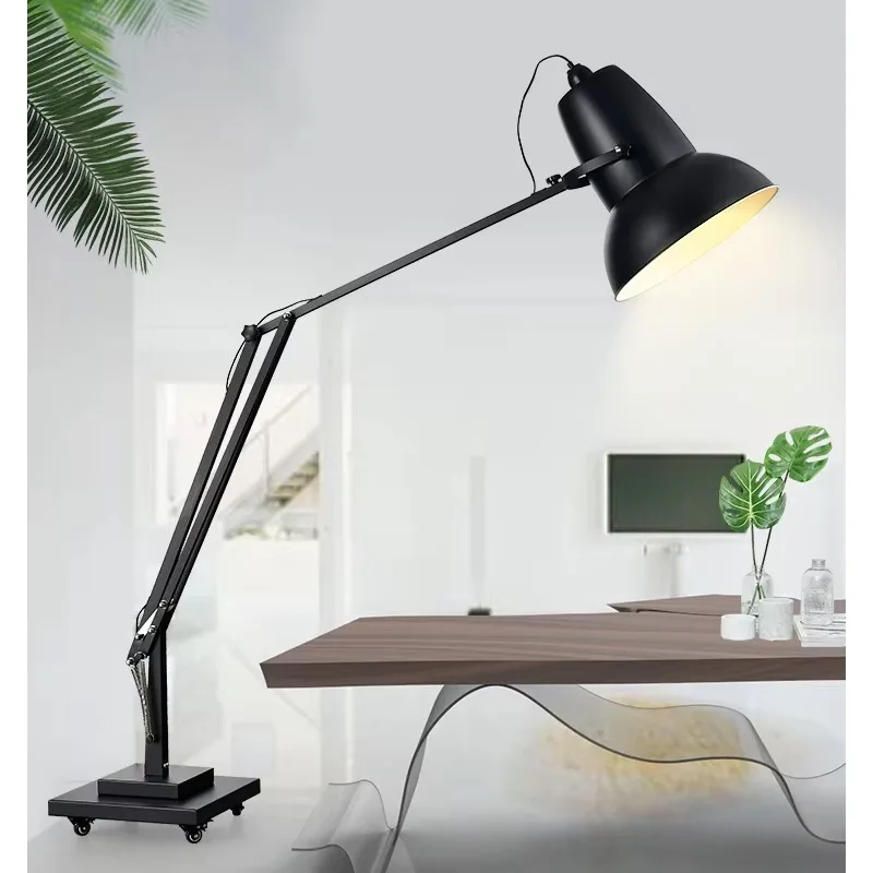 Adjustable Modern Art Designer Floor Lamp High Quality Red Lampshade Light Emitting Diode Light Source Home Decoration