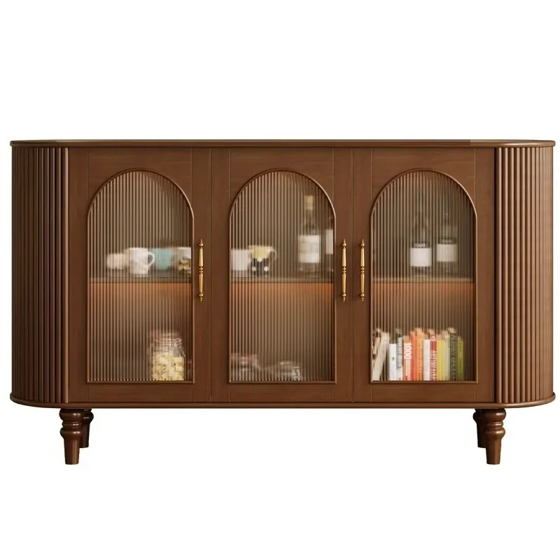 Vintage sideboard, solid wood, second-hand coffee and tea storage cabinets, bedroom wall, walnut drawer cabinet
