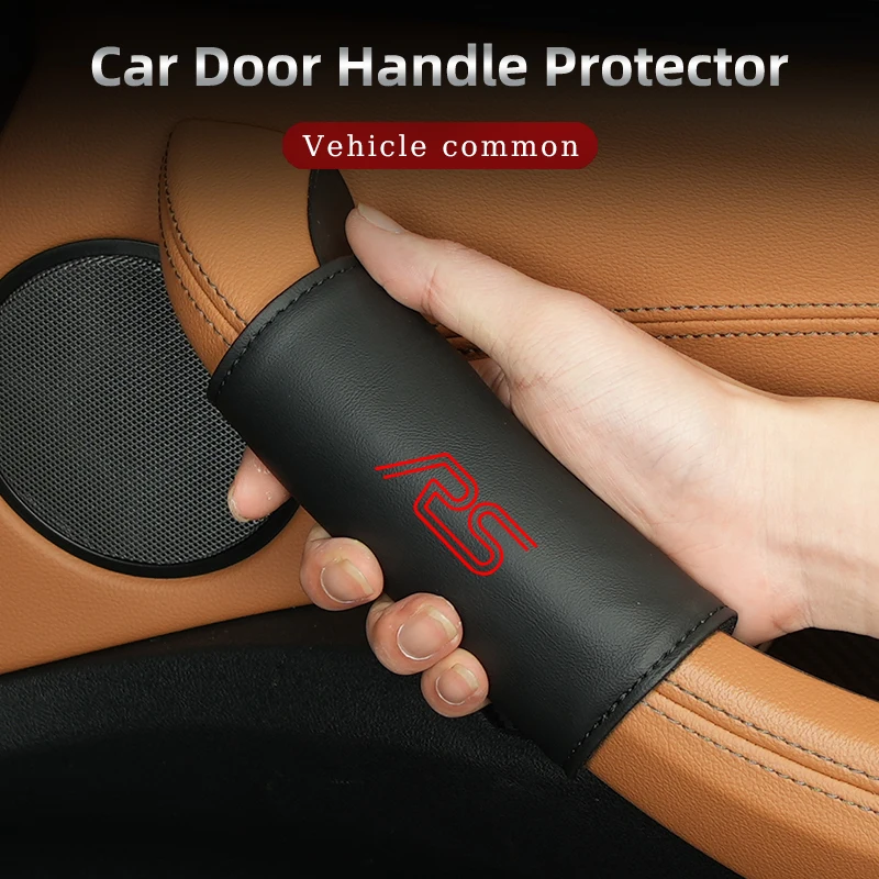 Car Door Handle PU Leather Carbon Fibre Anti-slip Protective Cover For Audi RS5 RS6 RS7 S7 S8 QS5 S3 S4 A7 A8 Q2 Q3 Q5 Q7 Q8 TT 