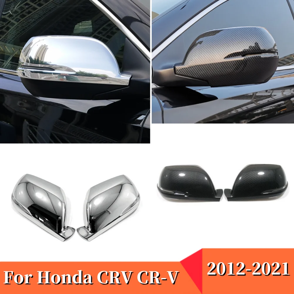 

For Honda CR-V CRV 2012-2021 ABS Carbon fiber Car Side Door Rear View Mirror Decoration Cover Trim Car Styling Accessories 2pcs