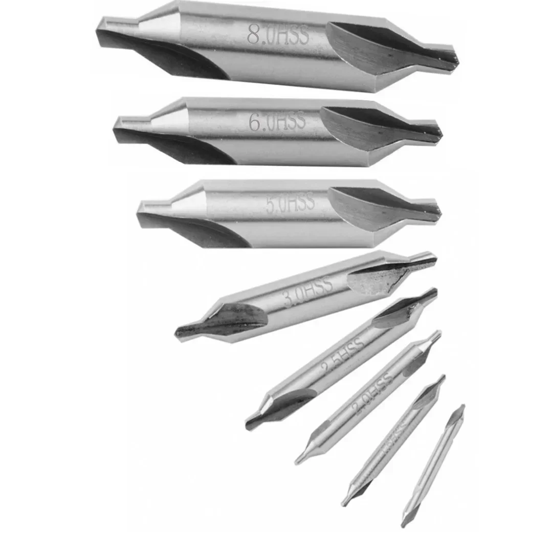 Brocas de centro combinado HSS, Broca escareada para torno metálico, 5mm, 3mm, 2.5mm, 2mm, 1.5mm, 1mm, ferramentas elétricas