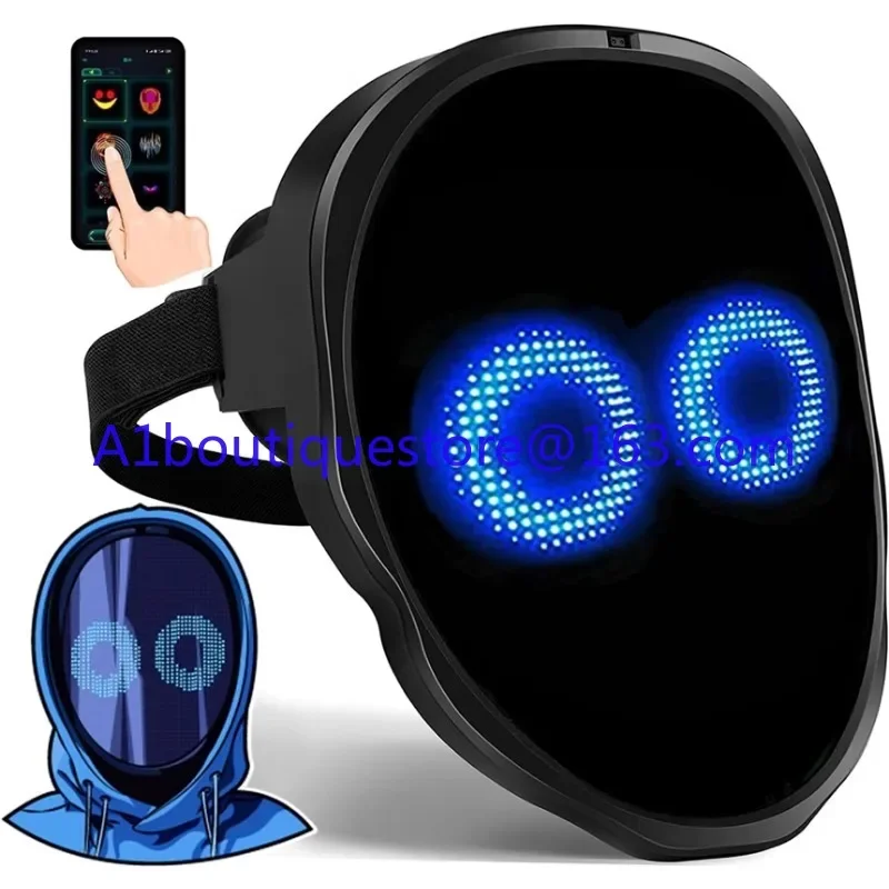 LED gesture sensing face changing pixel mask APP custom bluetooth shining mask Boywithuke(1PCS)