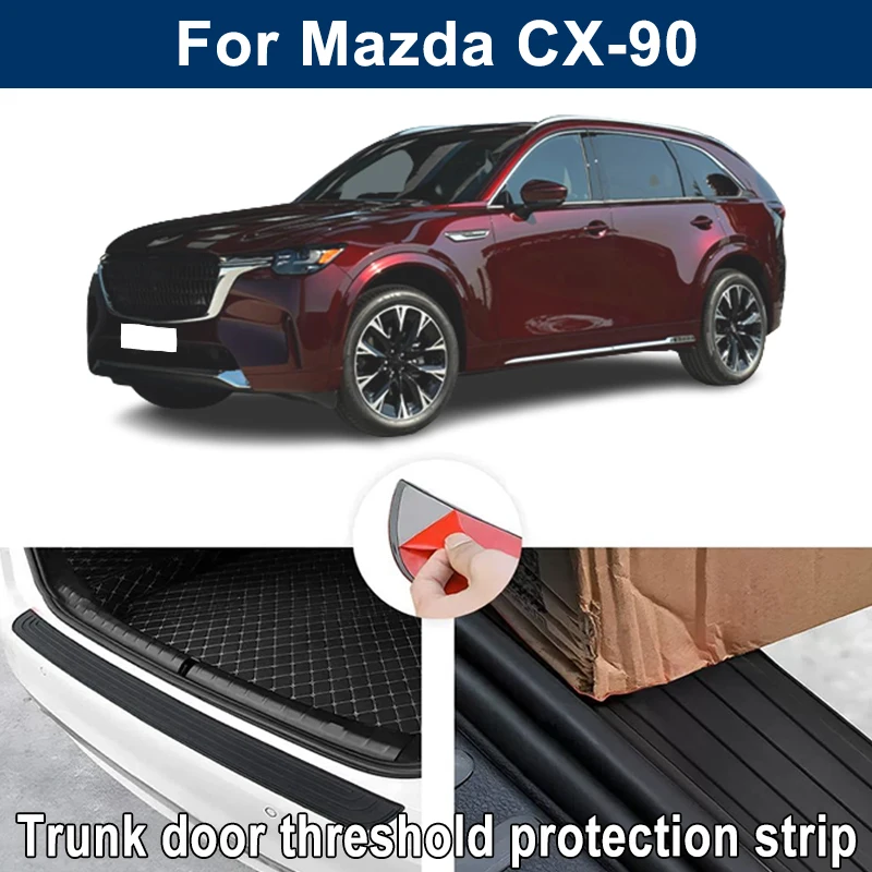 

Car Trunk Sill Anti-scratch Guard Strip For Mazda CX-90 - Rear Bumper Rubber Protector Decorative Cover Sticker