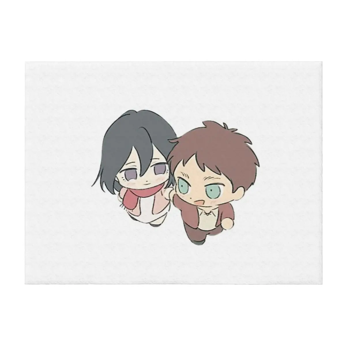 AOT Eren Mikasa Throw Blanket Flannel Blanket Black Flannel Blanket