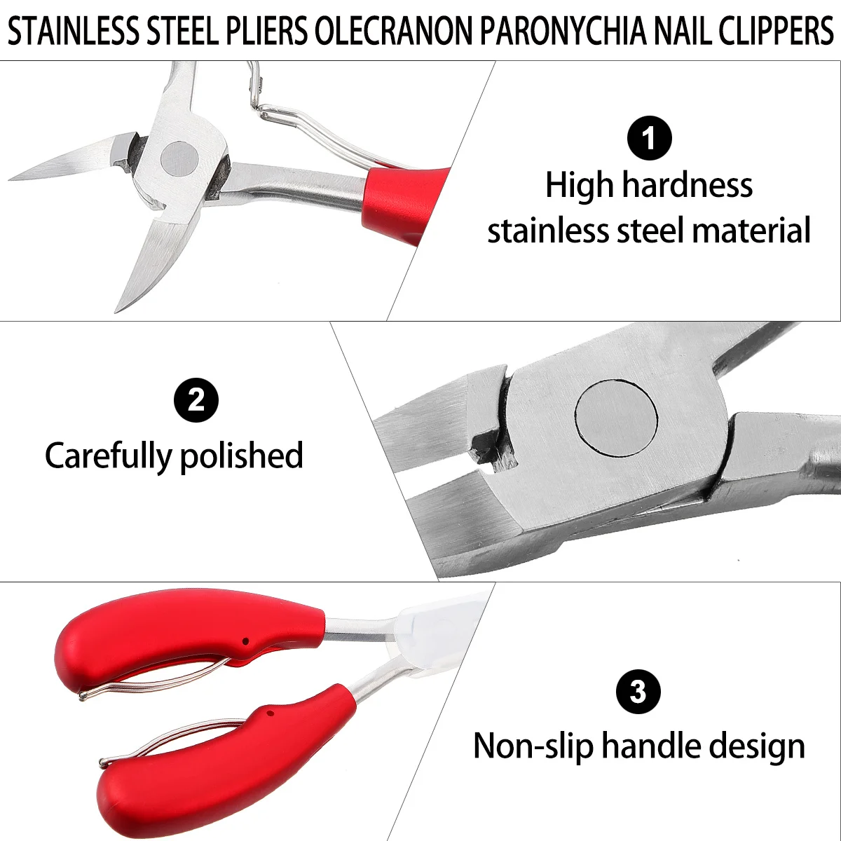 1 pz pinza per unghie dei piedi in acciaio inossidabile tagliaunghie curvo di precisione per unghie incarnite spesse strumento per pedicure manicure con presa facile