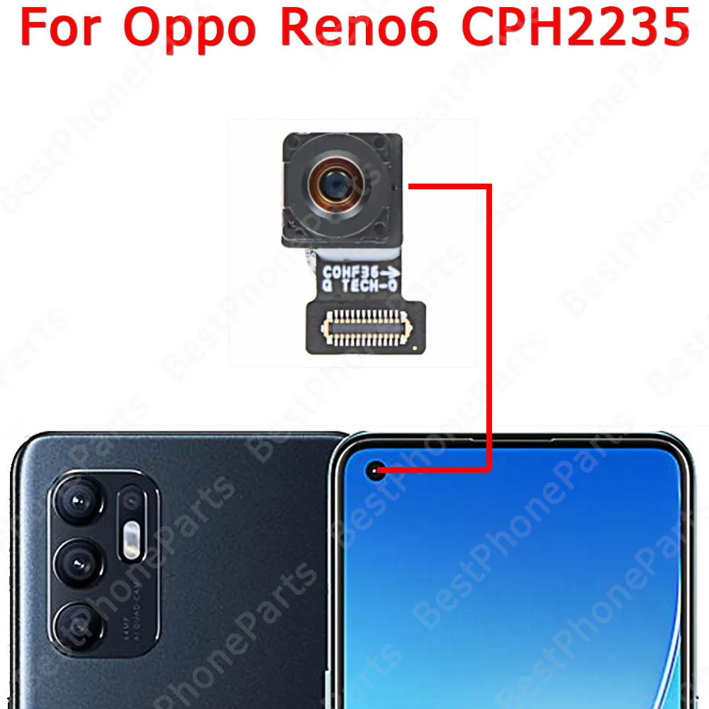 Selfie Rear Camera For OPPO Reno5 Reno6 Reno 5 6 Pro 5G Front Back View Facing Backside Big Camera Module Flex Cable Replacement