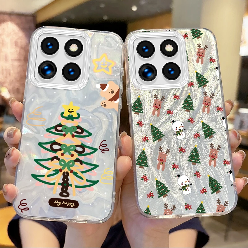 Hot Kerst Patroon Telefoon Case Voor Xiaomi Poco X6 X3 F6 M6 M4 Pro C61 13T 14T 11 Lite Gift Veer Garen Schokbestendig Matte Cover