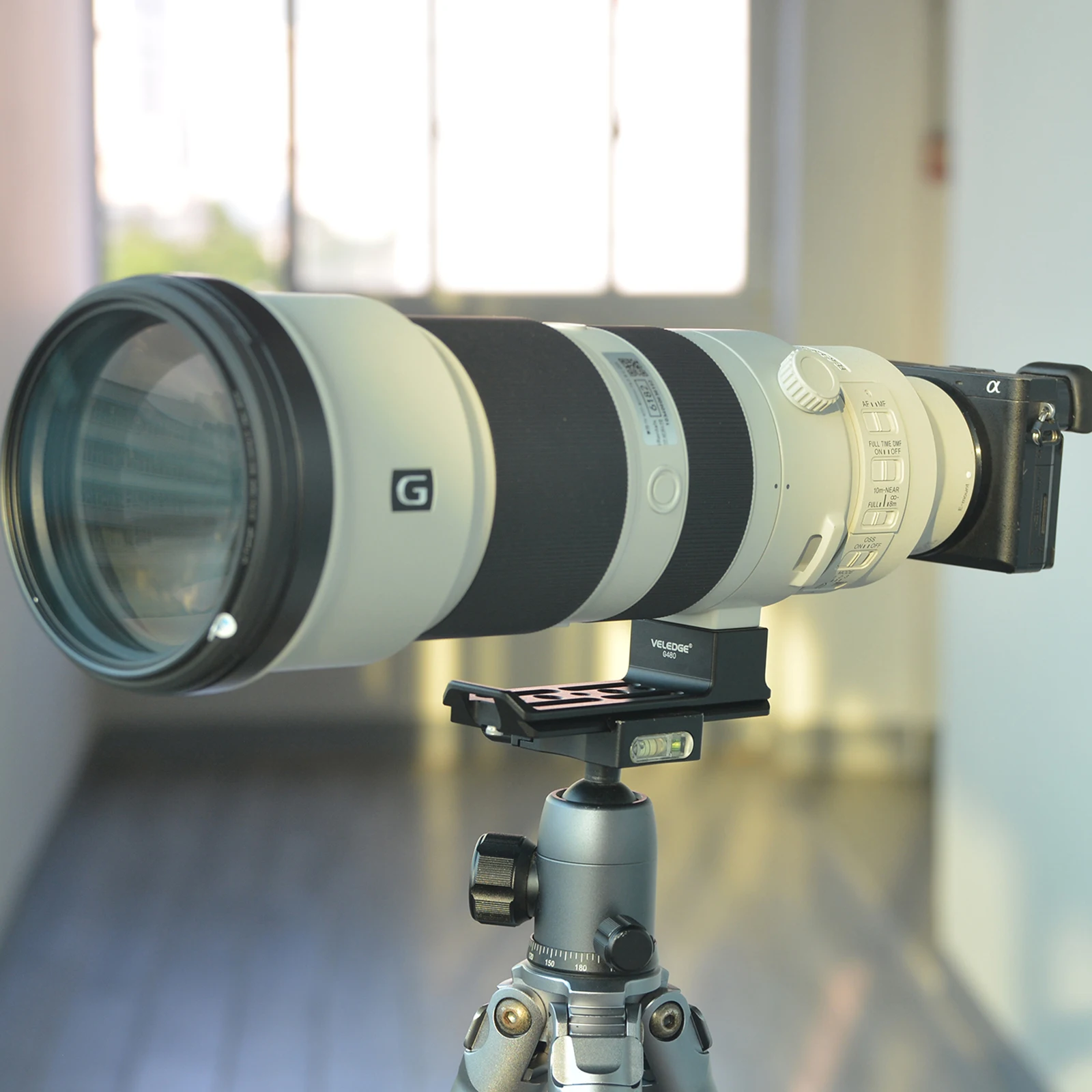 Kameraobjektivkragen-Ersatzfuß für Sony FE 400–800 mm f/6,3–8 G OSS-Objektiv (Sony E) mit Arca Swiss Schnellwechselplatte – Detail 5
