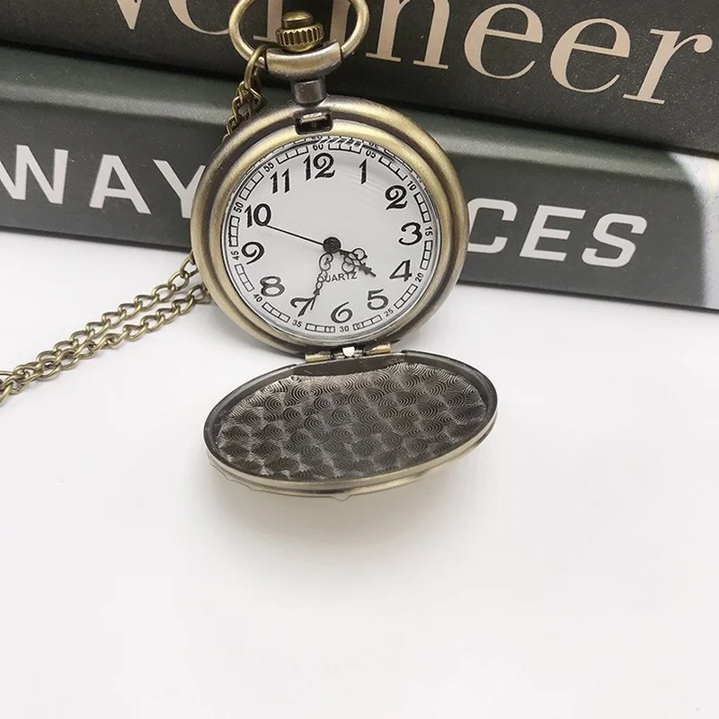 Creatieve Draaitafel Digitale Display Dial Quartz Zakhorloge Natuurlijke Hout/Bamboe Case Hanger Pocket Klok Met Lederen Ketting