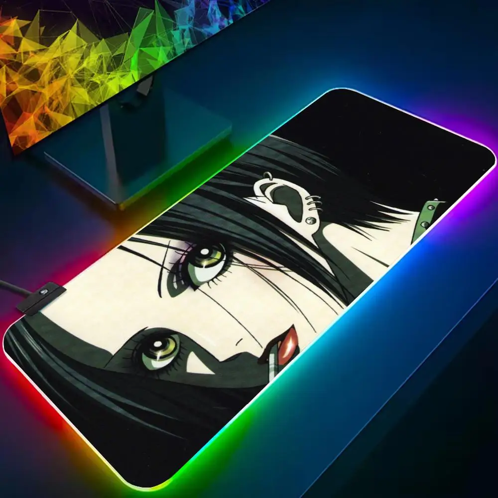 nana osaki Mouse Pad RGB Gaming Mousepad Big LED Pad PC Desk Mat Luminous Mouse Pad Large Keyboard Mats Table Rug With Backlit