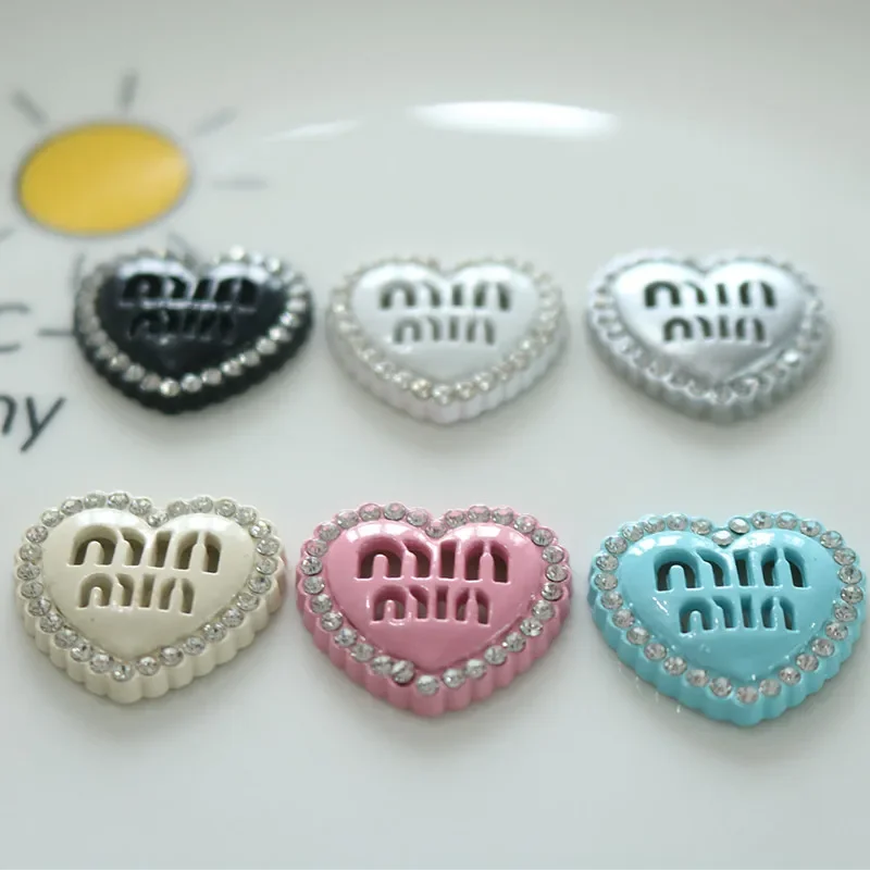 3/6pcs Explosions Full Diamond Love Hollow Min Letter DIY Accessories Flat-bottomed Patch Jewelry Crafts Materials  Planar Resin