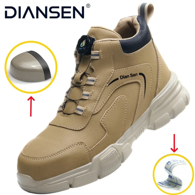 

Защитная обувь с поворотной кнопкой, мужские кроссовки со стальным носком, устойчивые к проколам рабочие защитные ботинки, спортивная рабочая обувь, удобные ботинки с защитой от ударов