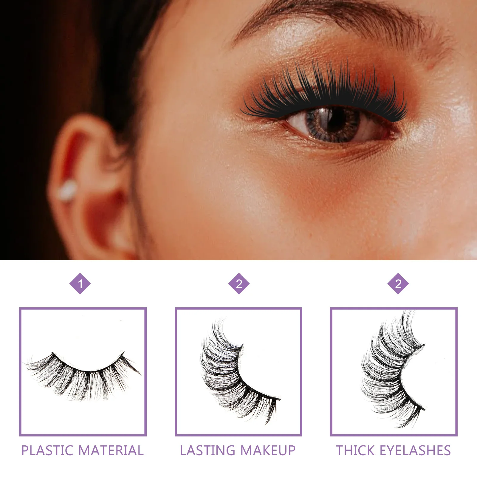 20 pares de cílios postiços naturais realistas 3d cílios postiços maquiagem beleza cílios cosméticos extensão de cílios