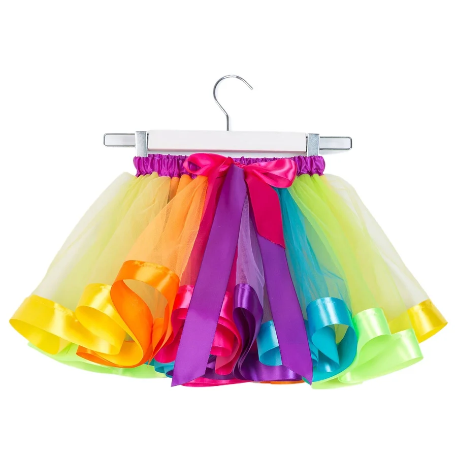 Nuovo Tutu gonna neonata gonne principessa Mini Pettiskirt Party Dance arcobaleno Tulle gonne vestiti per ragazze abbigliamento per bambini