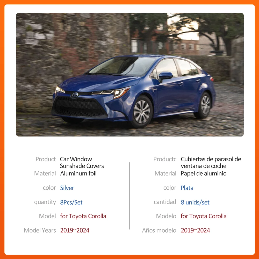 Magnetic Car Sunshade for Toyota Corolla E210 Saloon 2019~2024 Windshield Frame Curtain Window Mat Skylight Cover Accessories