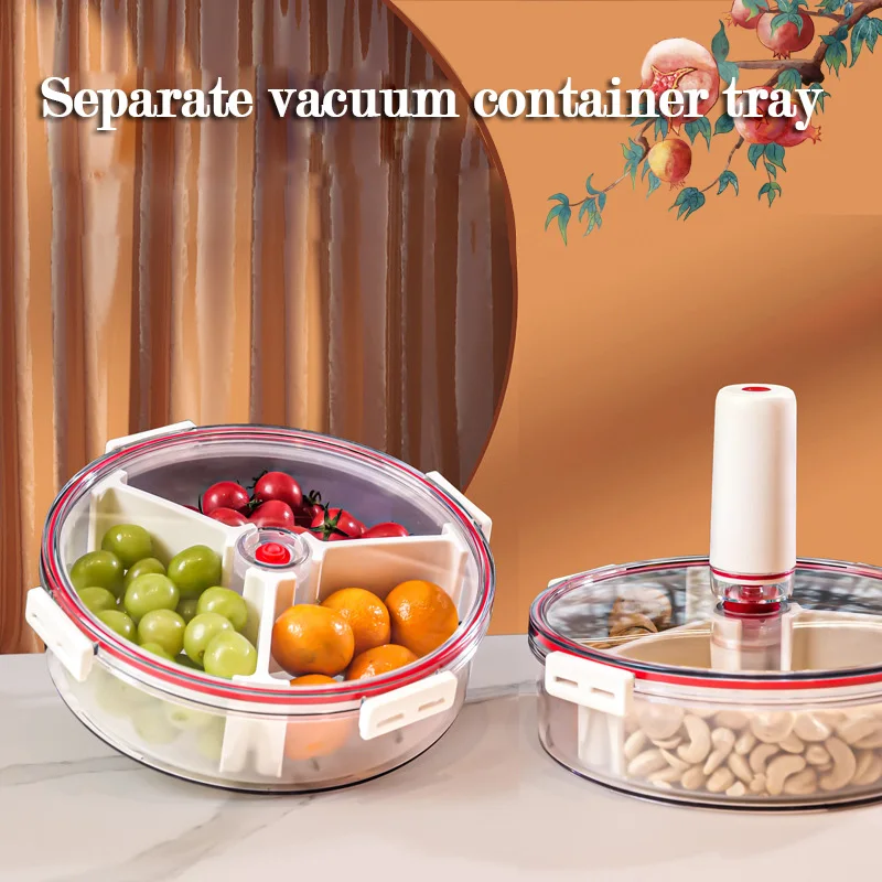

Vacuum-sealed food storage container with vacuum pump sealed and leak-proof design Food separation function Outdoors kitchen