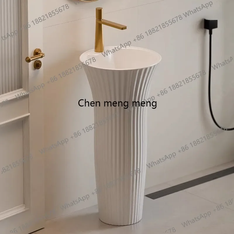 

X Ceramic integrated column, wash basin small apartment floor type, wash basin