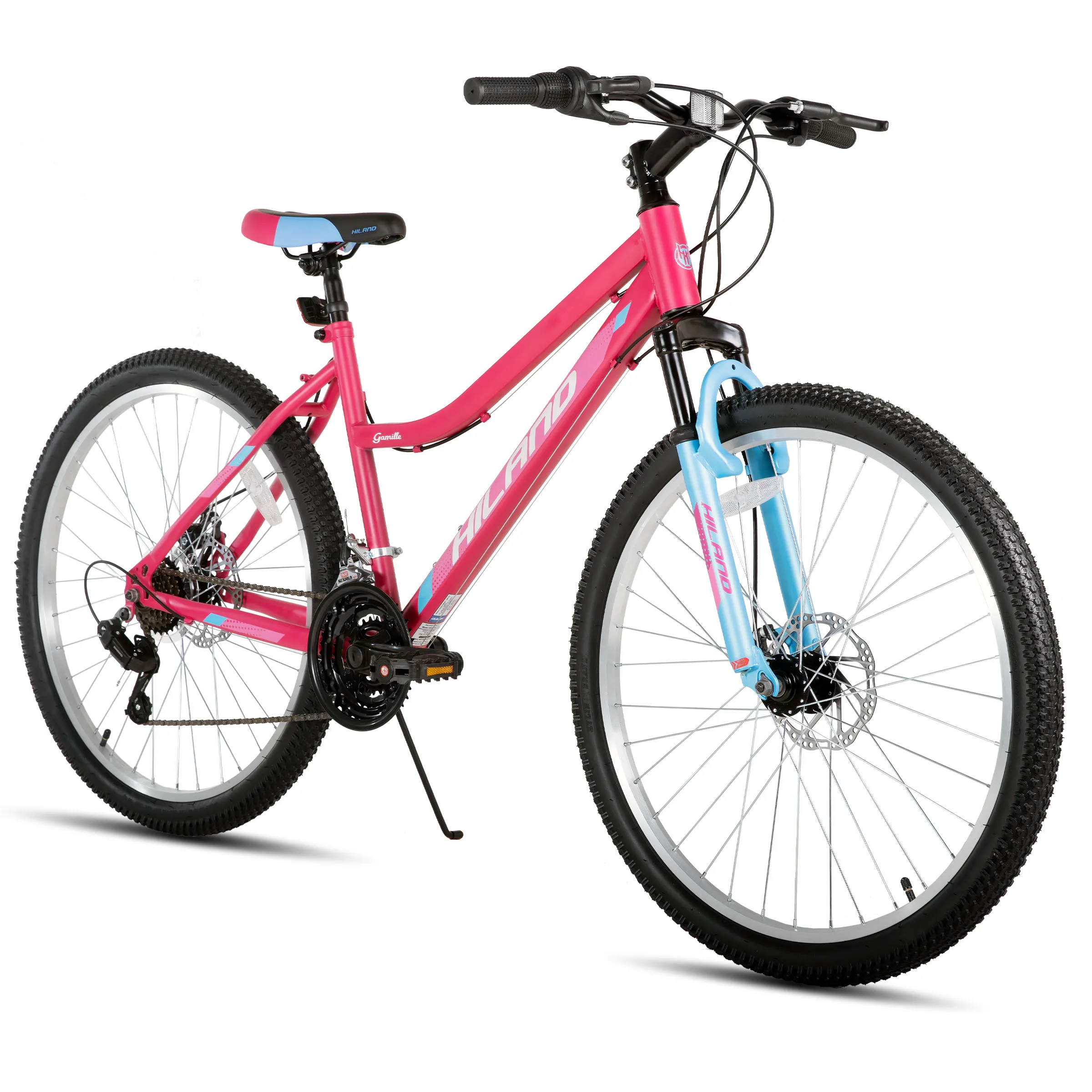 

Hiland 26 Inch Womens Mountain Bike, with Step-Through Frame, 18 Speeds, Suspension Fork MTB, Bicycle for Women Men Adult