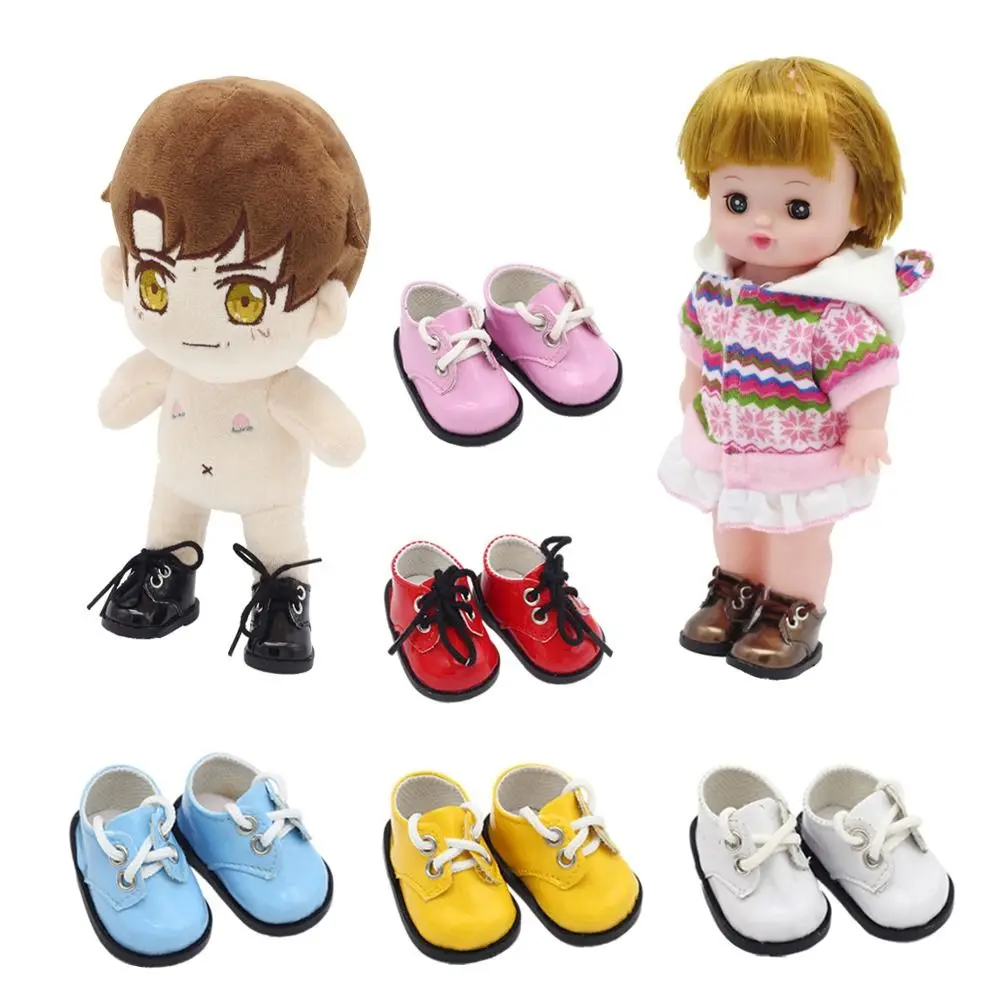 Mini Doll Shoes Girls Gift Mini Toy Shoes Doll Causal Shoes Doll Bandage Shoes Doll Accessories Doll Bright Leather Shoes