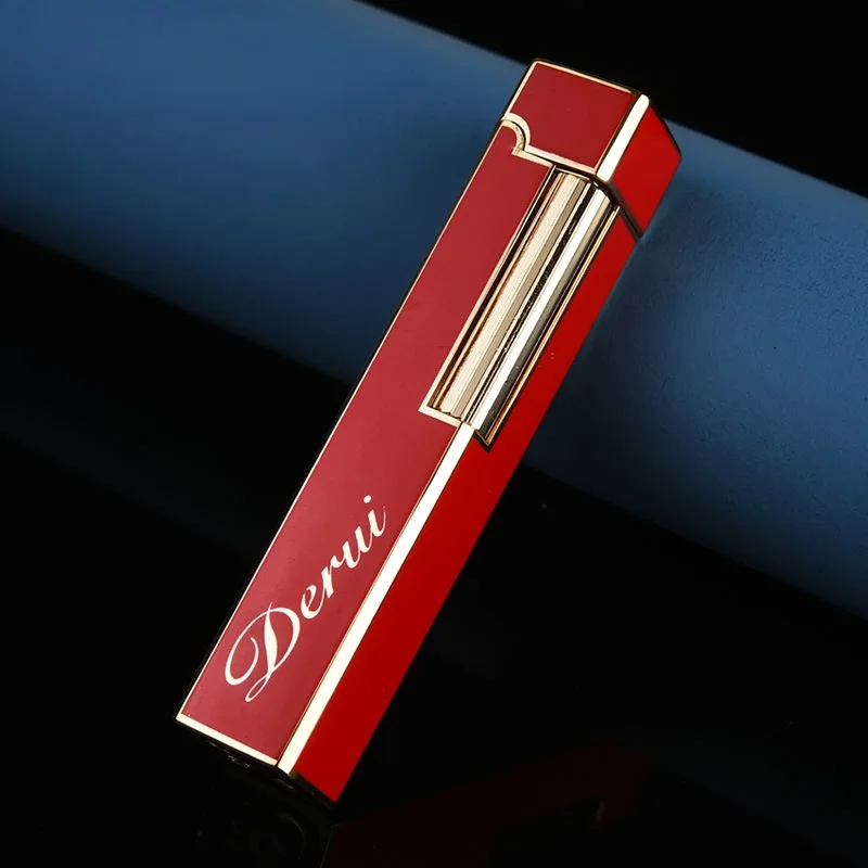Derui Slim Butane Lighter, Grinding Wheel Ignition, Refillable Gas Lighter, Luxury Metal Smoking Accessory, Unique Gift for Men