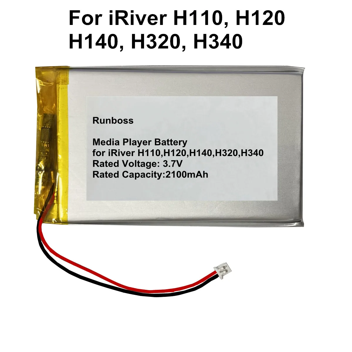 2100mAh Replacement Media Player Battery for iRiver H110, H120, H140, H320, H340 MP3 Player DA2WB18D2