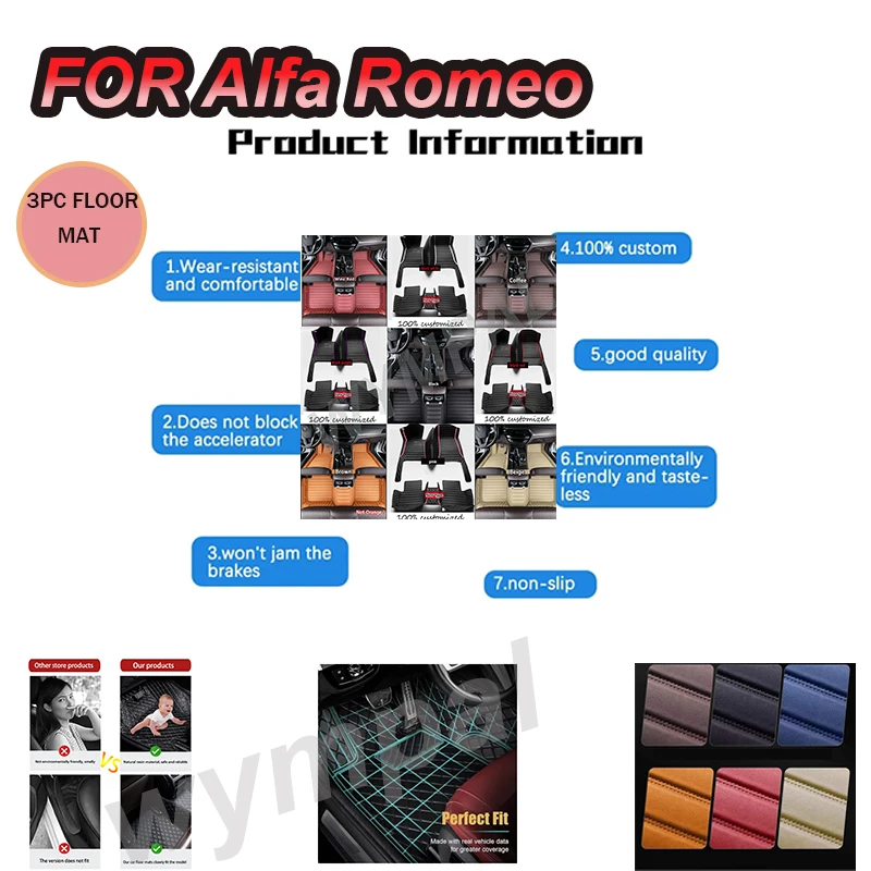 

Роскошные автомобильные коврики для Alfa Romeo Stelvio 2017 2018 2019 2020, пользовательские автомобильные подушечки для ног, автомобильный ковер, чехол