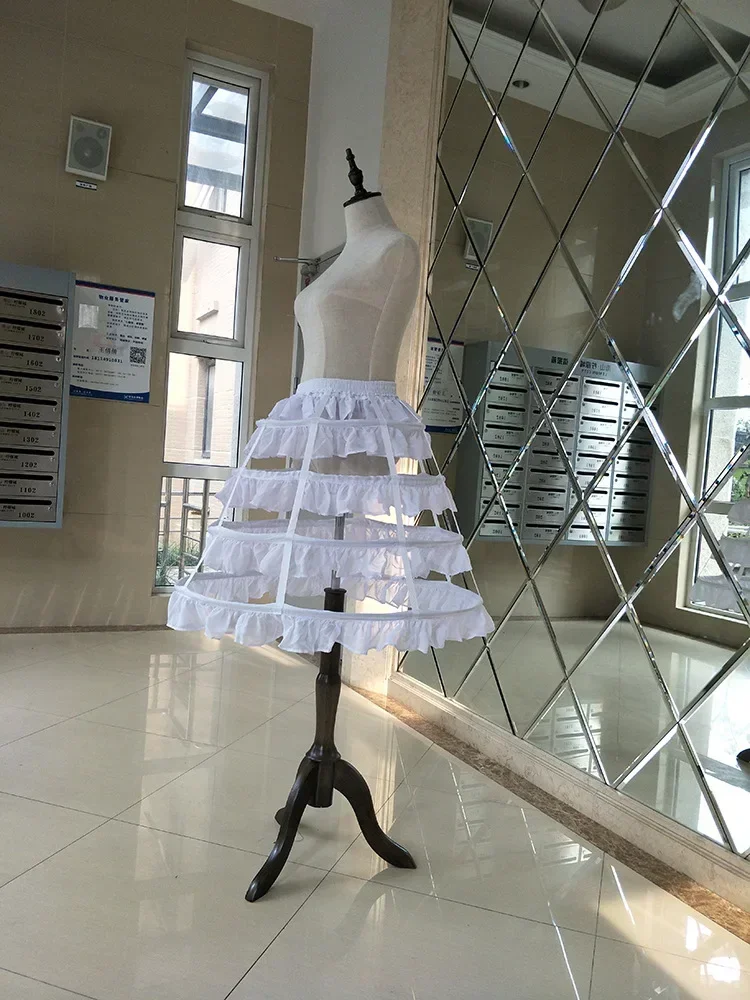 

Черная или белая короткая юбка-панталон с 4 обручами для свадьбы, в стиле Лолита, для женщин и девочек, нижняя юбка, кринолин, пышная юбка-панталон, юбка на обручах